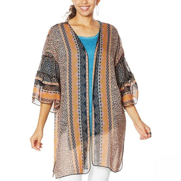 democracy printed ruffle top